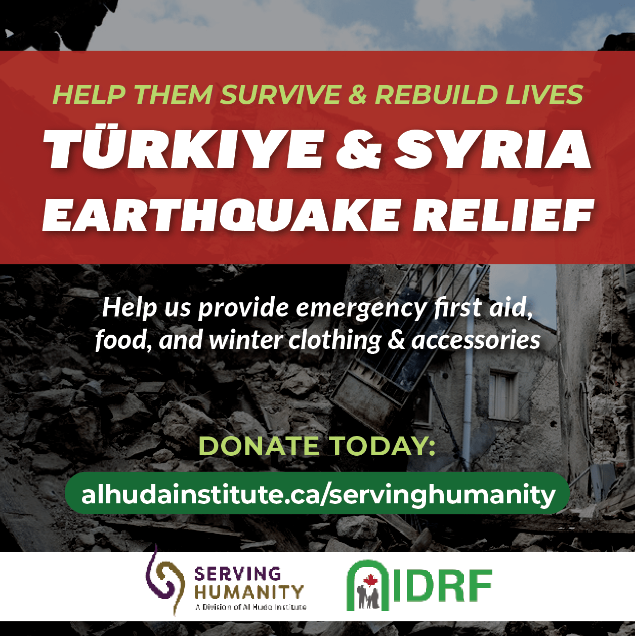 Turkiye And Syria Earthquake Relief – Al Huda Institute Canada